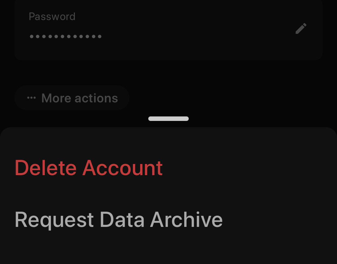 Select Delete Account